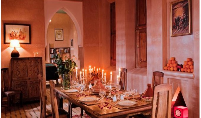 Dining room of luxury villa in Marrakech 