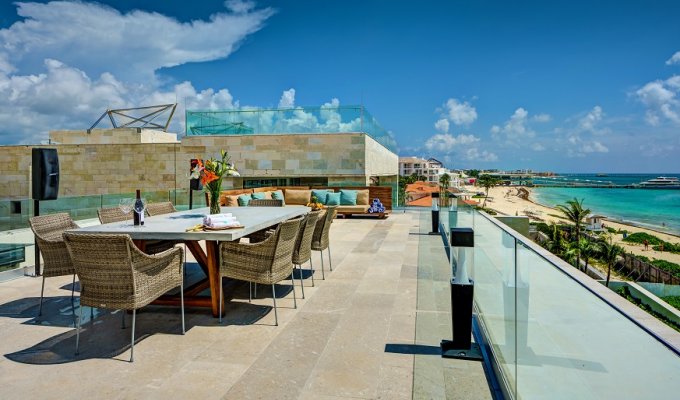 Mayan Riviera - Playa del Carmen Playacar beachfront villa vacation rentals with private pool and staff