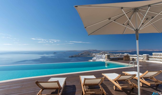 Greece Mykonos Luxury Villa Vacation with private pool - panoramic sea views of the Aegean Sea