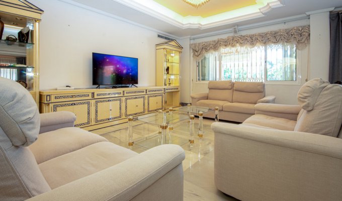 Living room with TV screen