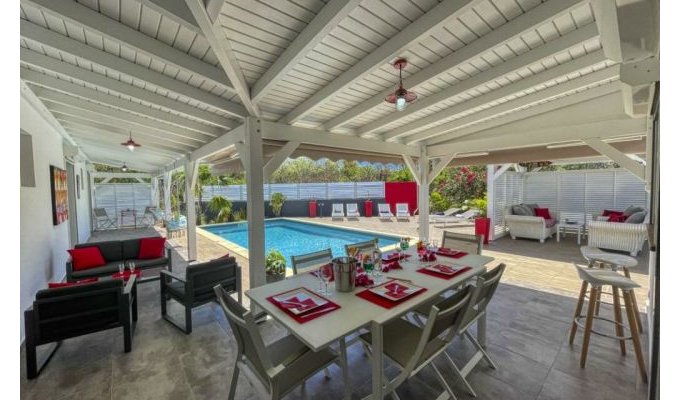 Creole villa rental in St-François, Guadeloupe with private pool 