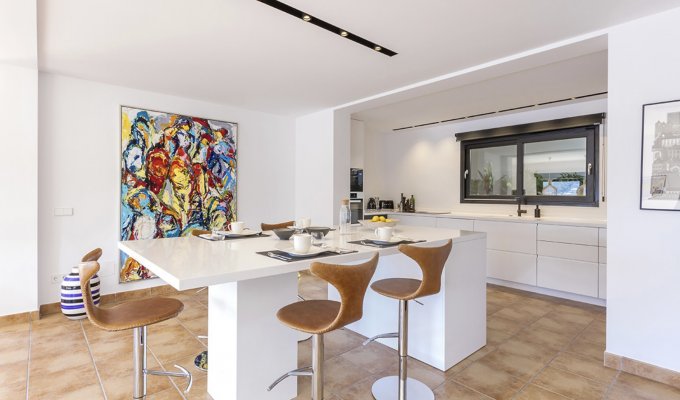 Luxury villa Andratx Port Mallorca opened kitchen