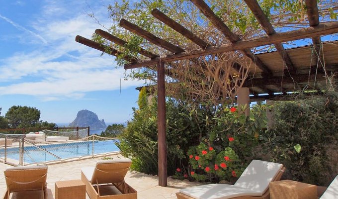 Ibiza Villa Rental Cala d'Hort secure Pool Sea view 3km from Beaches