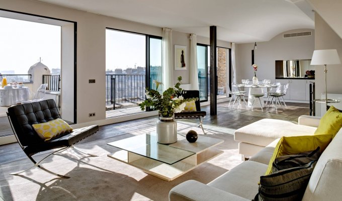 Paris Le Marais Luxury Apartment Rental duplex with amazing view