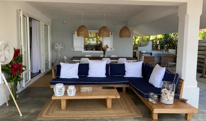 Beachfront Mauritius Villa in Roches Noires close to Belle Mare, private pool & staff 