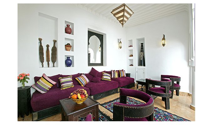Living Room of charmed riad in Marrakech 