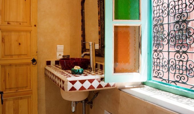 Bathroom of charmed riad in Marrakech 