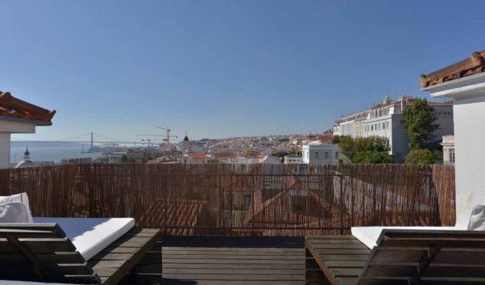 Lisbon Chiado Portugal Apartment Holiday Rental with terrace and city skyline view