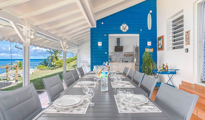 Martinique villa rental Vauclin by the sea, private dock on turquoise water