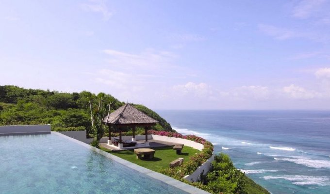 Indonesia Bali Bukit Rental Villa on a high cliff with private pool sea view and staff