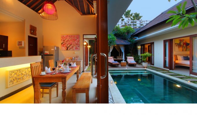 Seminyak Bali villa rental private pool close to the beach with staff  
