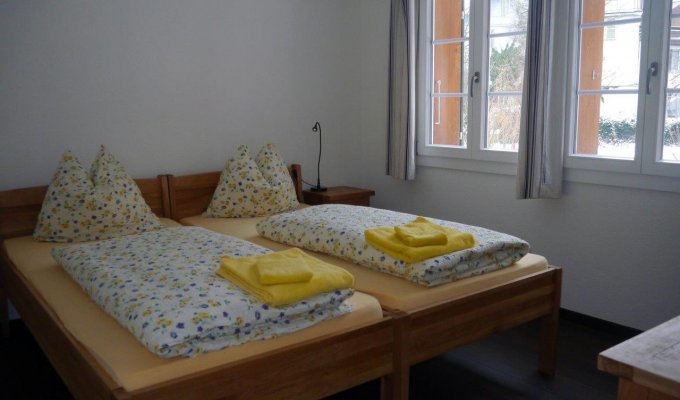 A double room with twin beds