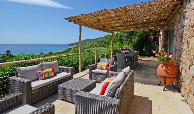 Ste Lucie de Porto Vecchio villa Vacation Rentals 5* pool jacuzzi front of the beach -South Corsica.