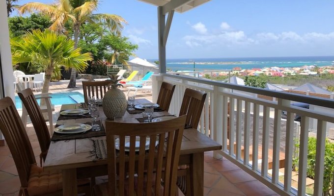 Charming villa rental with private pool located on the hillside within the gated community of Orient Beach