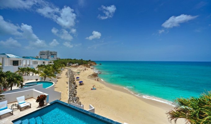 St Maarten Cupecoy Shore pointe Villa rentals Pool beach access to Cupecoy beach