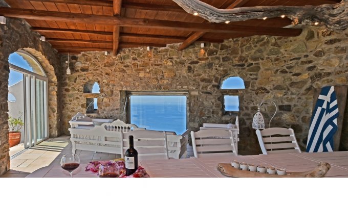 Greece Villa Vacation rentals Mykonos with terrace and on the Houlakia hill