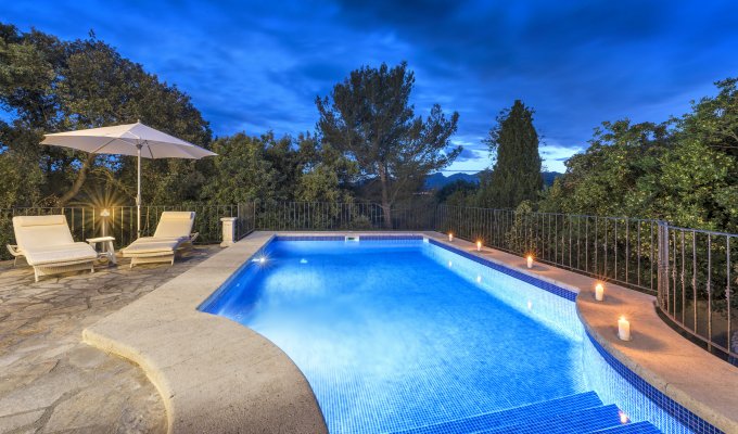 Majorca Luxury villa rental with heated private pool and with mountain view in Pollensa (Balearic Islands)