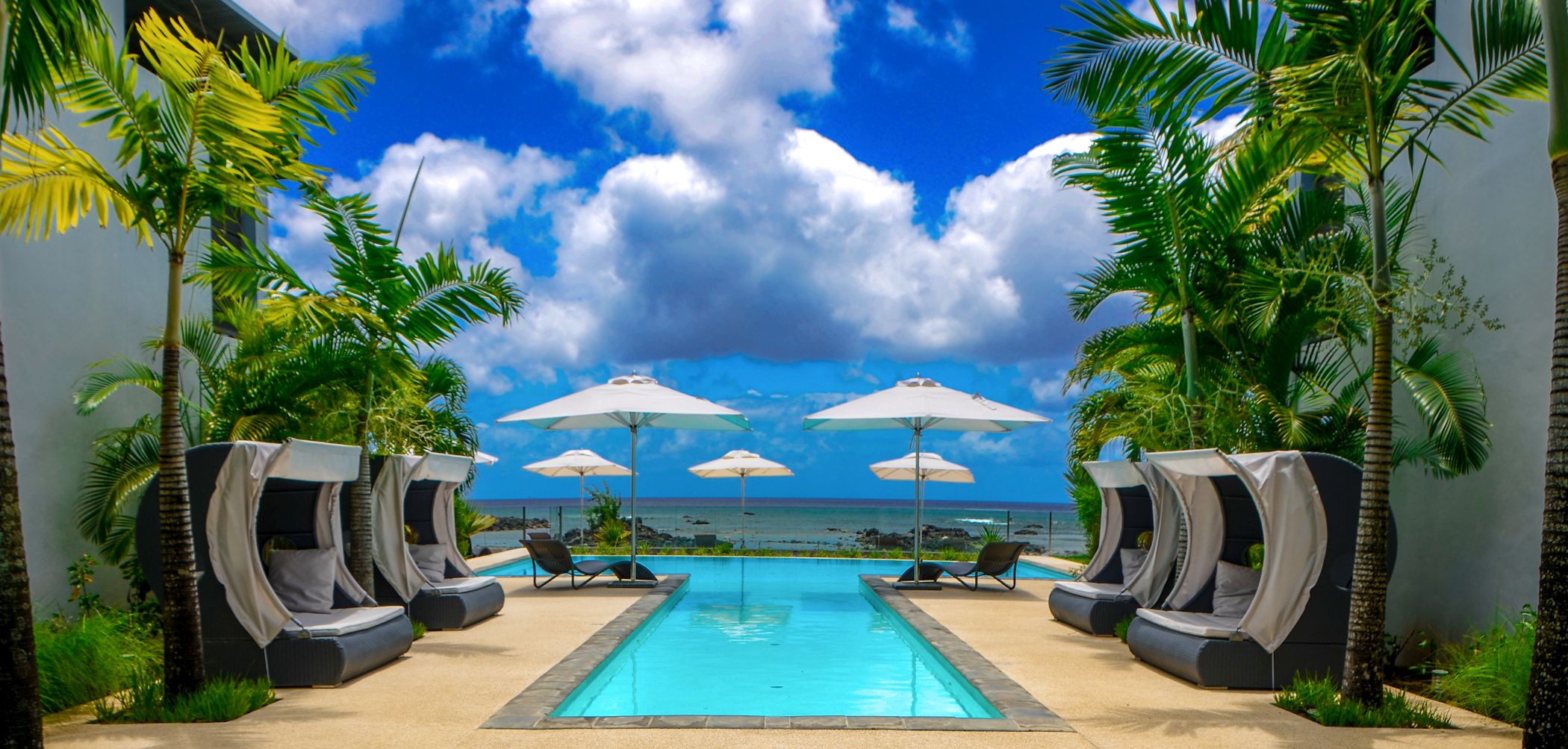 trou aux biches beachfront suite with pool