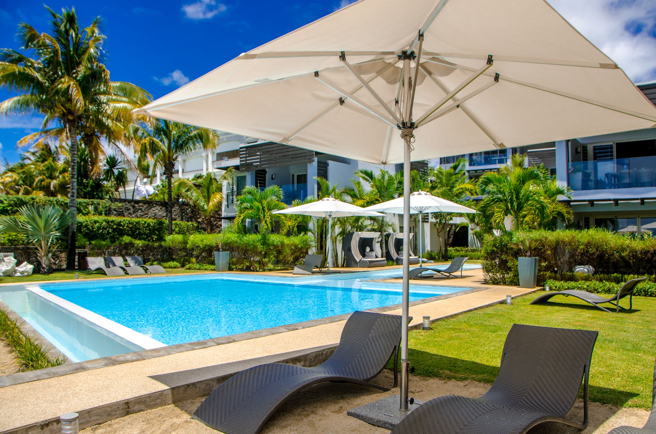 trou aux biches beachfront suite with pool