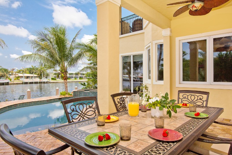 Deerfield Beach waterfront Villa Vacation Rental heated pool