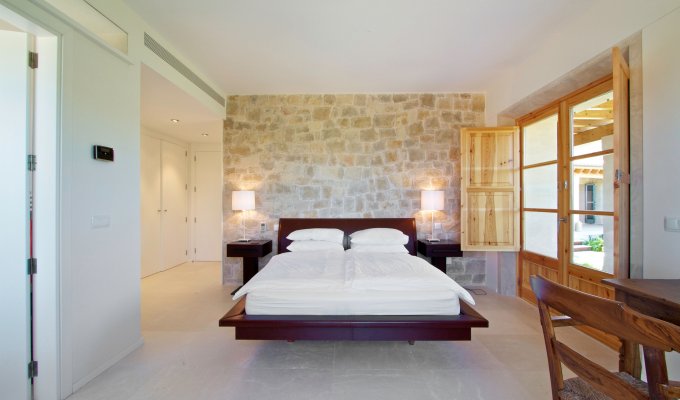 Balearic Islands Majorca Luxury villa rental Pollença heated swimming pool view of the bay