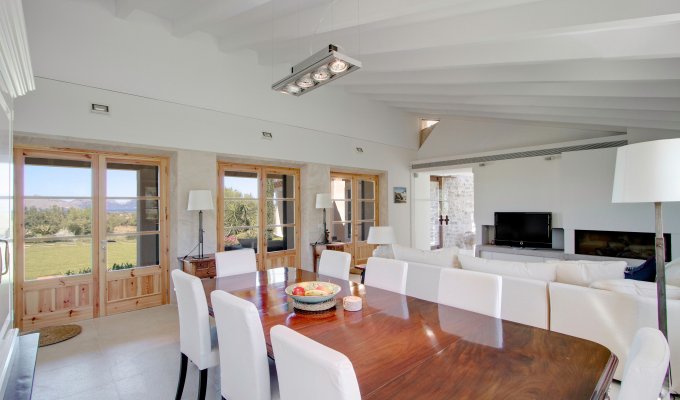 Balearic Islands Majorca Luxury villa rental Pollença heated swimming pool view of the bay