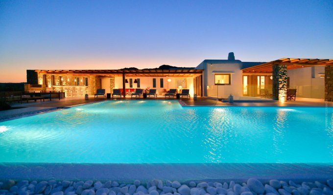 Greece Mykonos Seaview Villa Vacation rentals private pool overlooking Elia bay