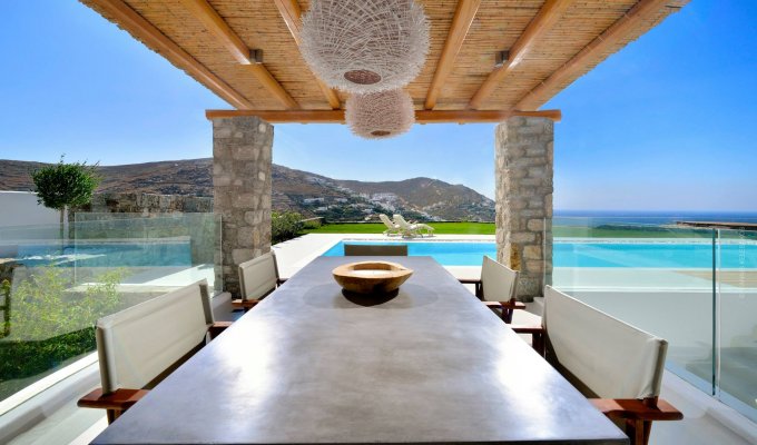Greece Mykonos Seaview Villa Vacation rentals private pool overlooking Elia bay