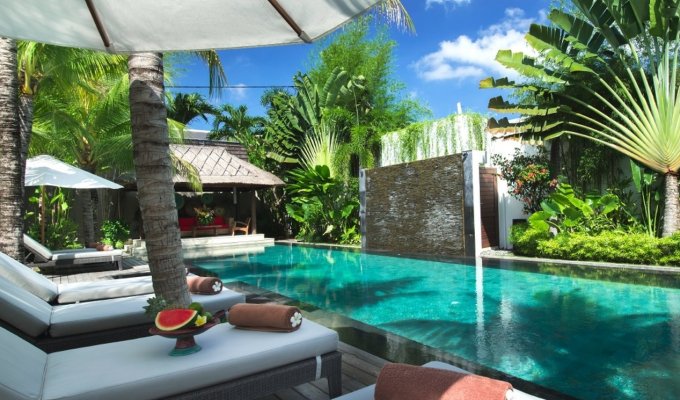 Seminyak Bali villa rental private pool from the beach with staff  