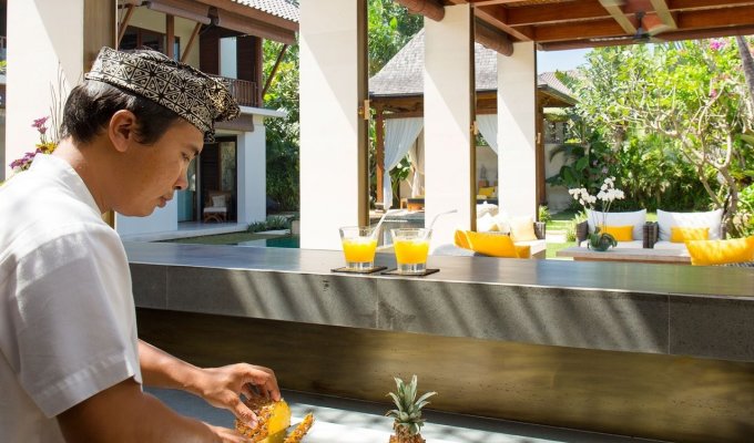 Seminyak Bali villa rental private pool from the beach with staff  