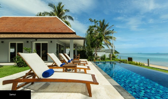 Thailand Beachfront Villa Vacation Rentals in Koh Samui with private pool and Staff