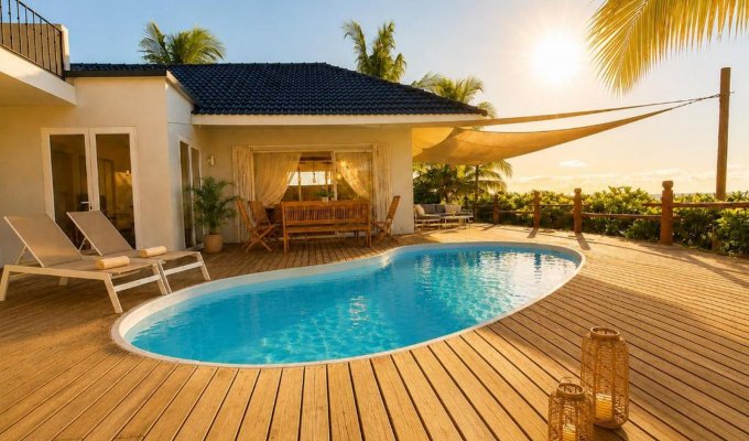 Grand Bay Villa rental in Pointe aux Canonniers Beach pool & staff  PMR acces