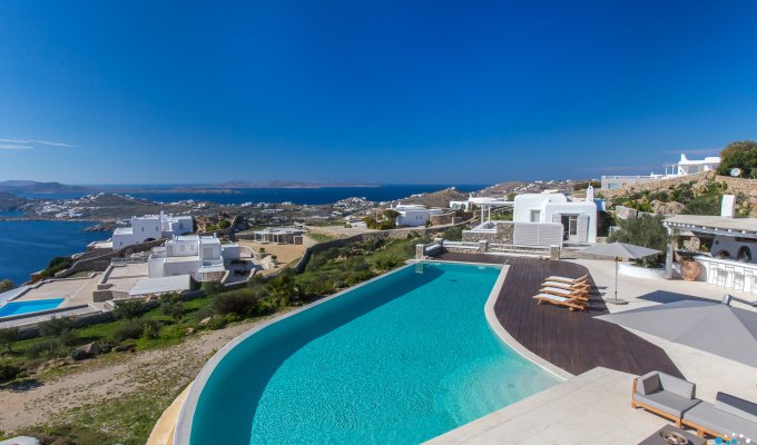 Greece Mykonos Luxury Villa Vacation with private pool - panoramic sea views of the Aegean Sea