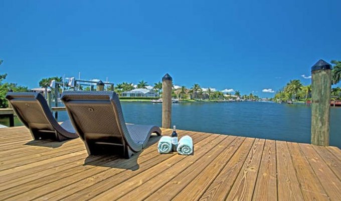 Cape Coral Waterfront Villa Vacation Rental with heated pool and a canal view