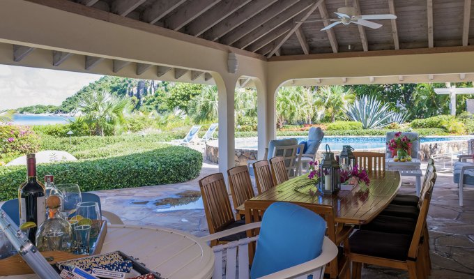 BVI Virgin Gorda beachfront Villa Vacation rental Mahoe Bay beach
