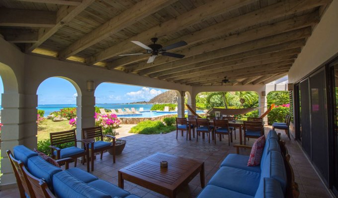 BVI Virgin Gorda Beachfront Villa Vacation rental Mahoe Bay beach Pool Staff Kayaks