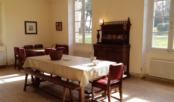 Pays de la Loire Holiday Home Rental for group in the garden of a castle with pool and tennis court available