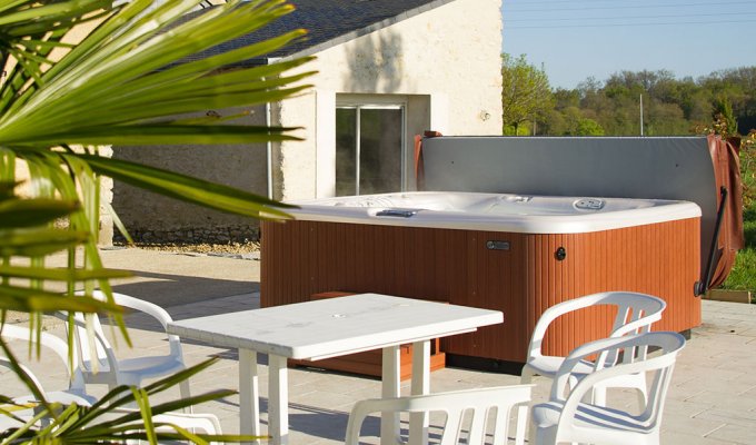 Pays de la Loire Holiday Home Rental Saumur for group with heated pool, jacuzzi and sauna