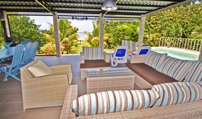 Mauritius Beachfront Villa rental in Riambel with private pool and staff