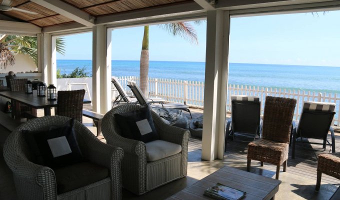 Mauritius Beachfront Villa rental Tamarin with staff