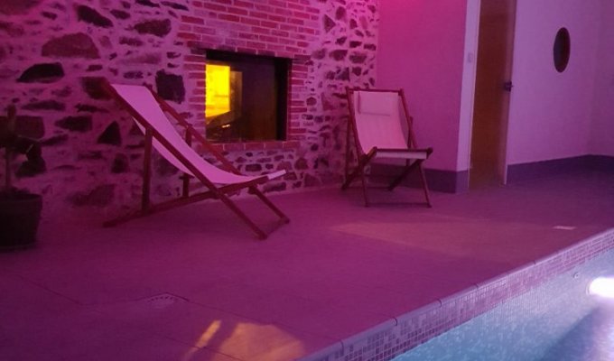 Vendee Holiday Home Rental Puy du Fou with heated indoor pool and  outdoor kitchen