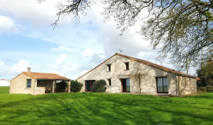 Vendee Holiday Home Rental Puy du Fou with heated indoor pool and  outdoor kitchen