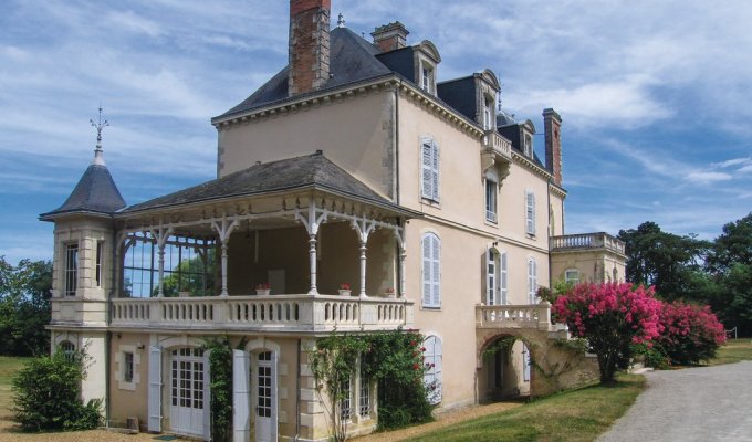  Pays de la Loire Holiday Home Rental Angers with 2 swimming pools available on the grounds of a castle