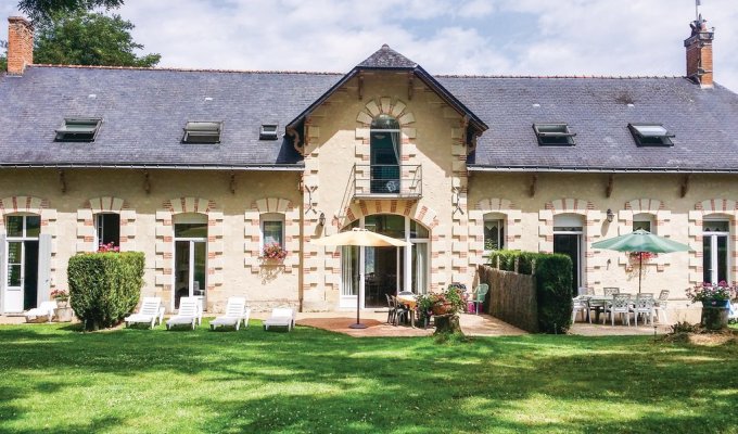  Pays de la Loire Holiday Home Rental Angers with 2 swimming pools available on the grounds of a castle