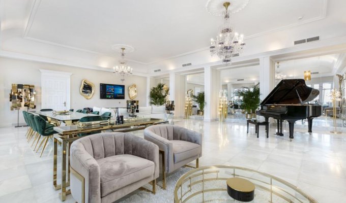 Living room with piano