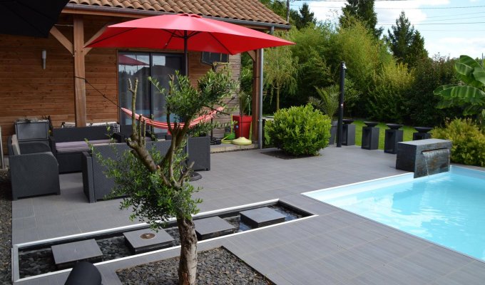  Champagne holiday cottage rental 5* with heated pool near Lacs Foret d Orient
