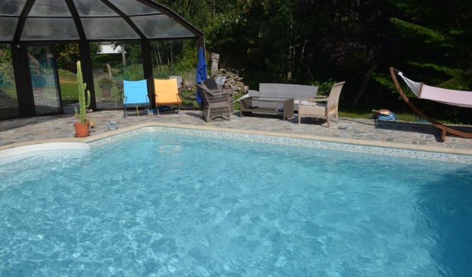 Le Touquet Paris Plage villa rental covered outdoor pool fireplace piano billiards