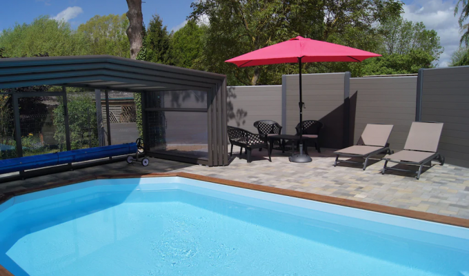  Saint Omer holiday home rental in a farm with animals and indoor heated pool and spa