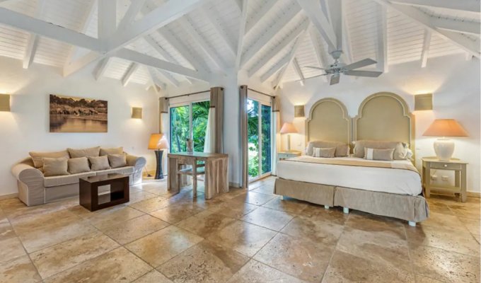 St Martin Terres Basses Luxury Villa Vacation Rental steps to the beach private pool & staff Tennis Gym