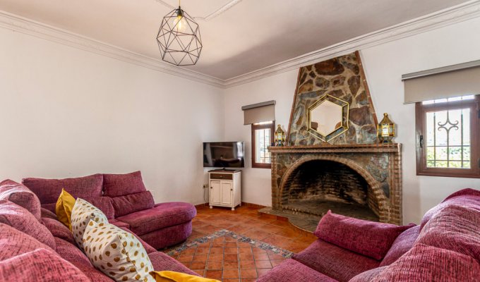 Living room with fireplace